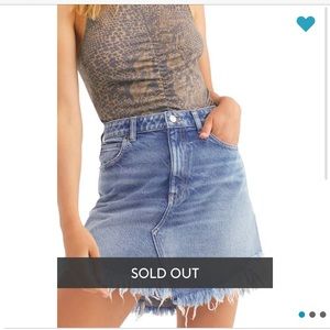 Free people Bailey Fray Hem Denim mini skirt